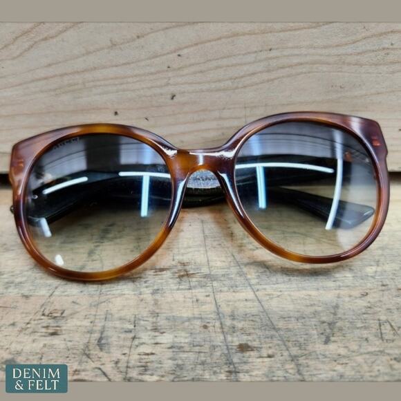 Gucci Oversized Round Sunglasses Brown Gradient with Case & Papers - Picture 2 of 11